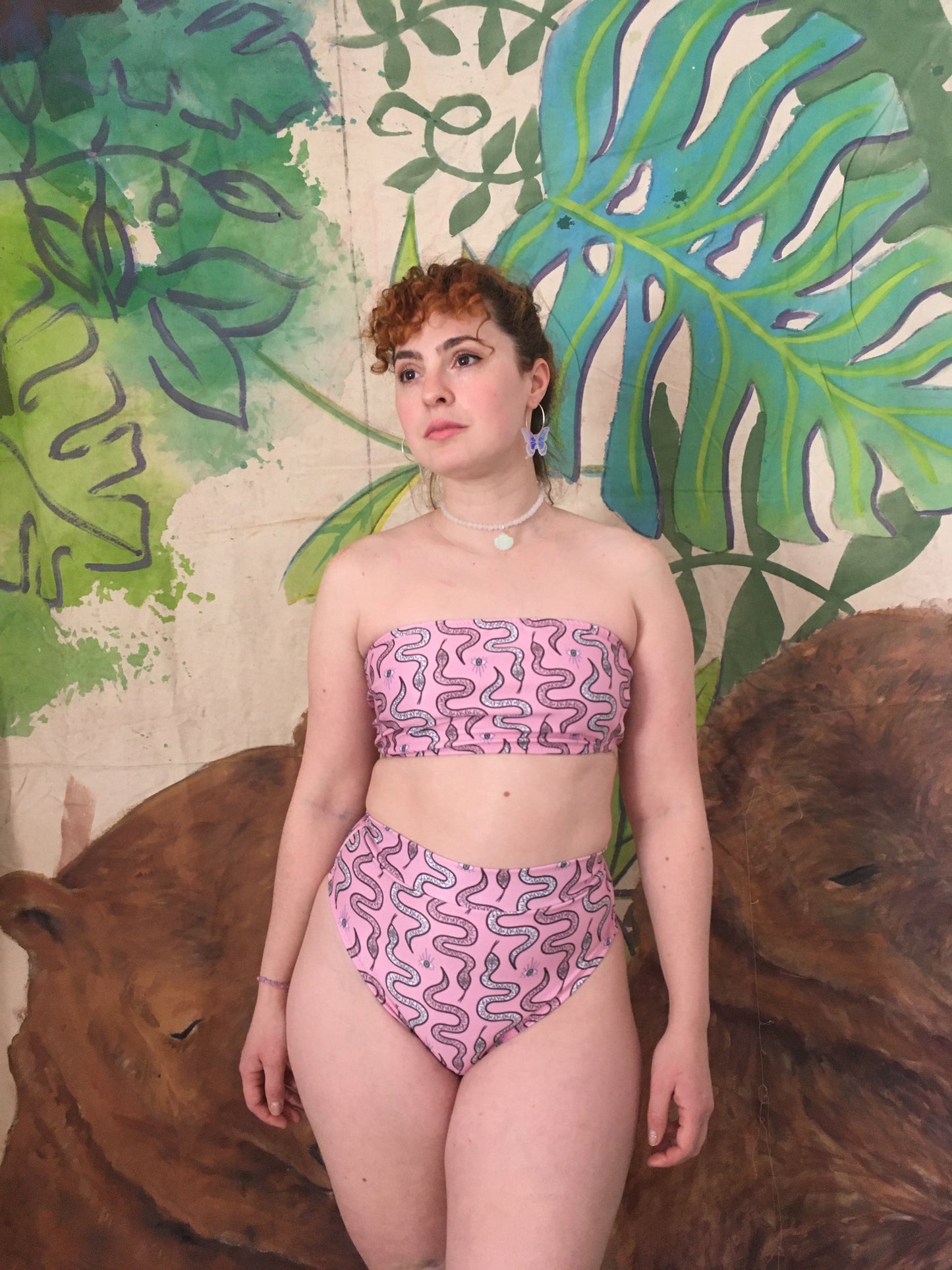 Conjunto bikini Tulipa bandeau estampado serpientes