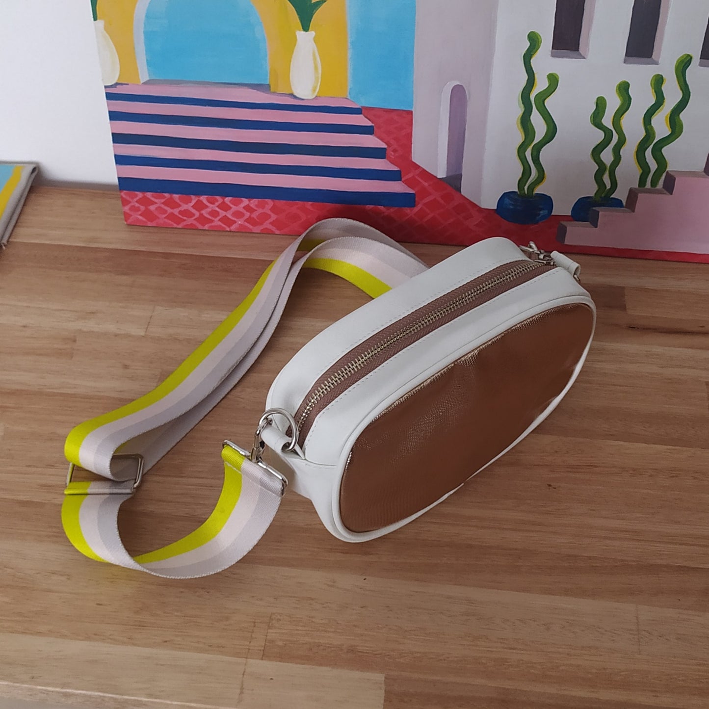 Bandolera riño blanca y cobre