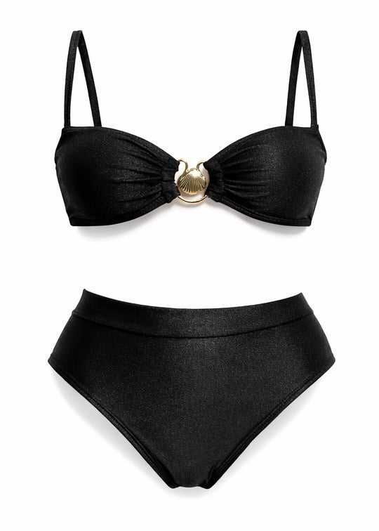Top Bikini Marina en negro