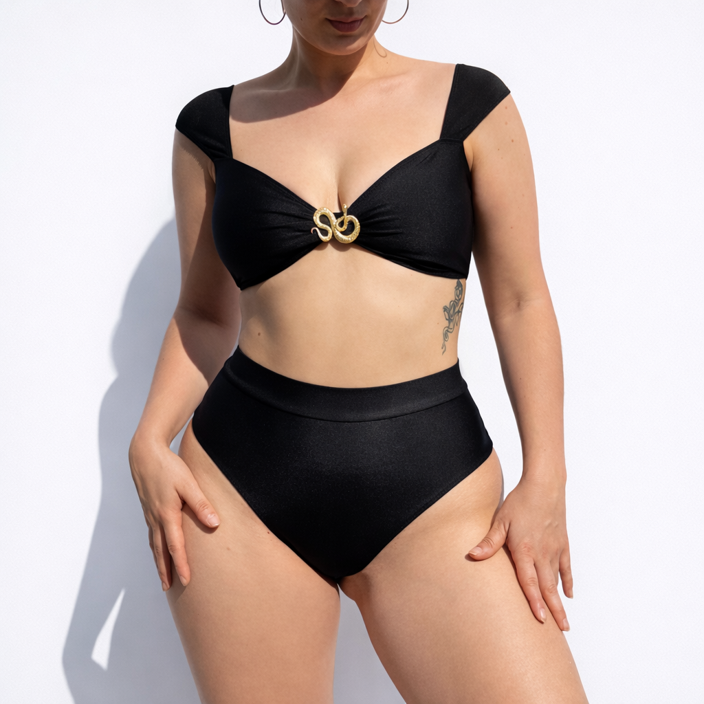 Top Bikini Crucera Negro