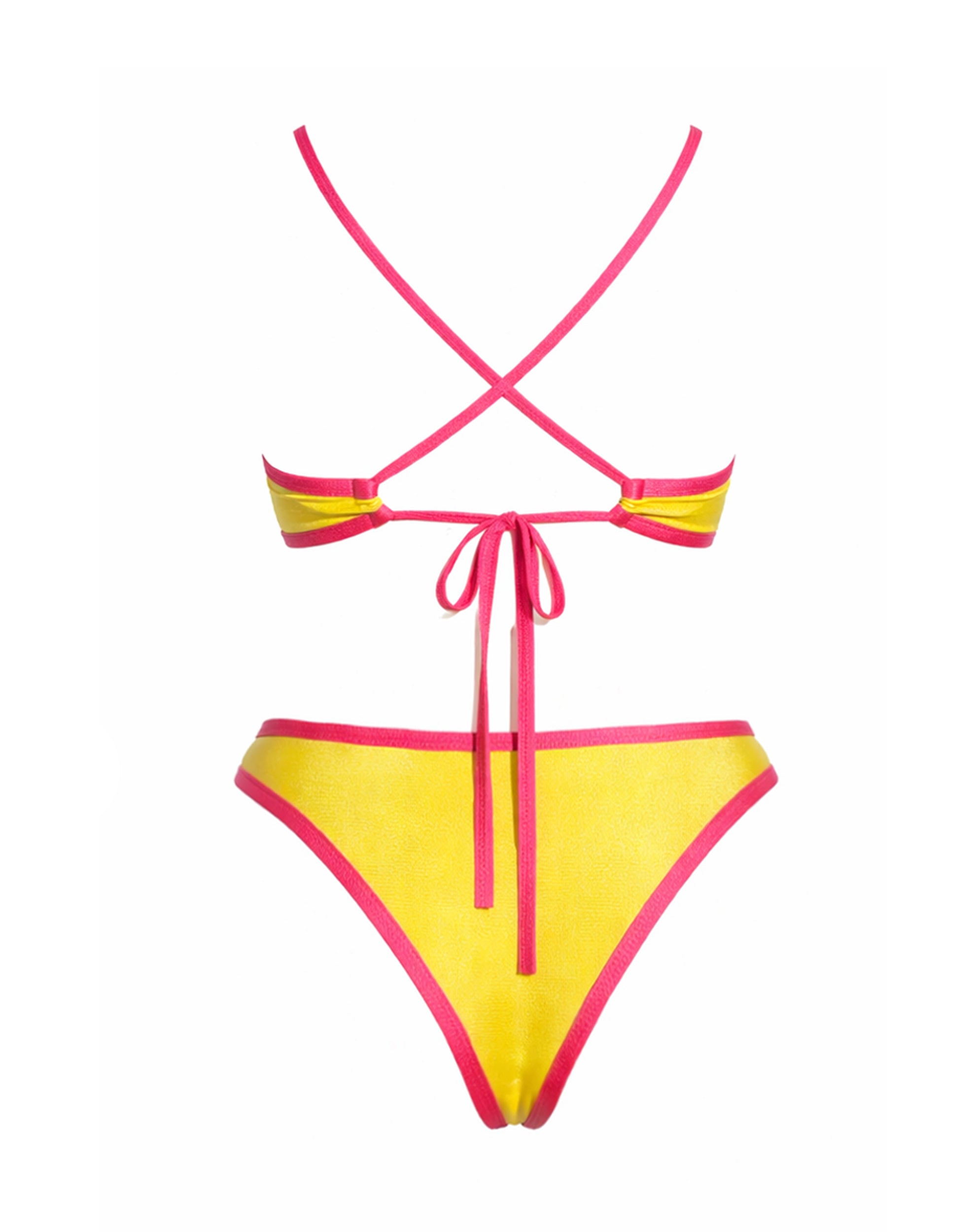 Conjunto bikini Mar en amarillo pistacho