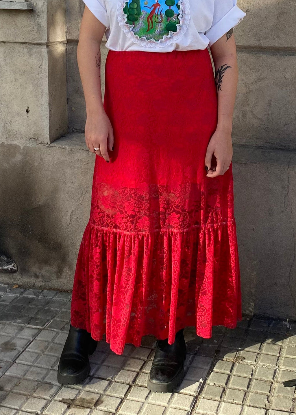 Falda Margarita Roja