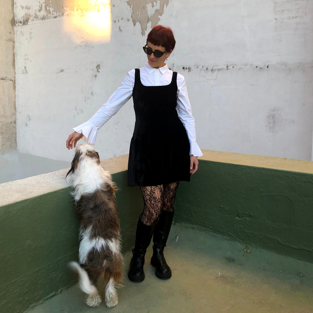 VESTIDO JUMPER en terciopelo