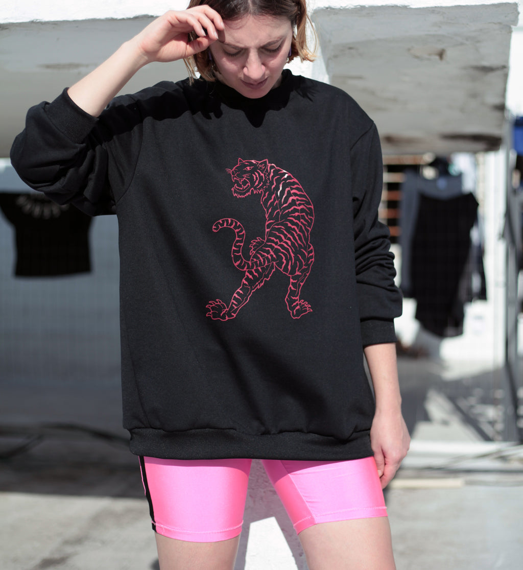 Buzo jogging unisex Tigre rojo algodón
